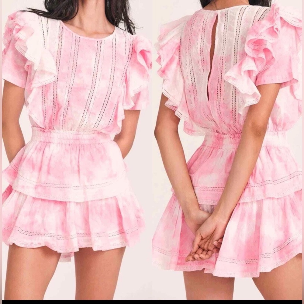 LoveShackFancy Pink Ruffled Dress